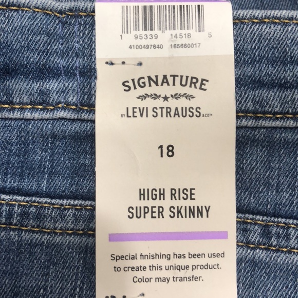 Junior Size 18 Signature Levi Strauss Super Skinny Jeans - Picture 11 of 12